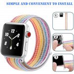 Wholesale Loop Woven Strap Wristband Replacement for Apple Watch Series 7/6/SE/5/4/3/2/1 Sport - 44MM / 42MM (Rainbow)